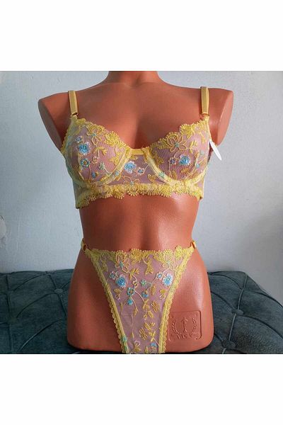 Lotus Love Secret - Spring Branched Full Lace Bra Set