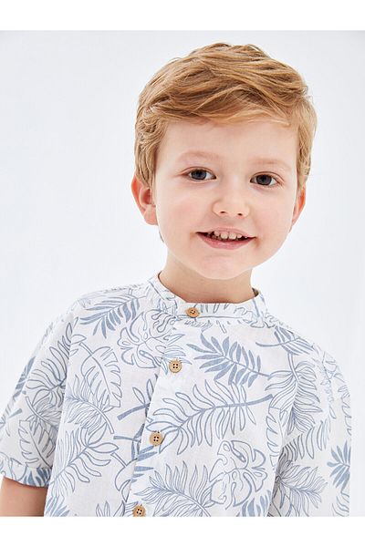 LC Waikiki Lcw Prevailing Collar Short Sleeve Printed Baby Boy Shirt