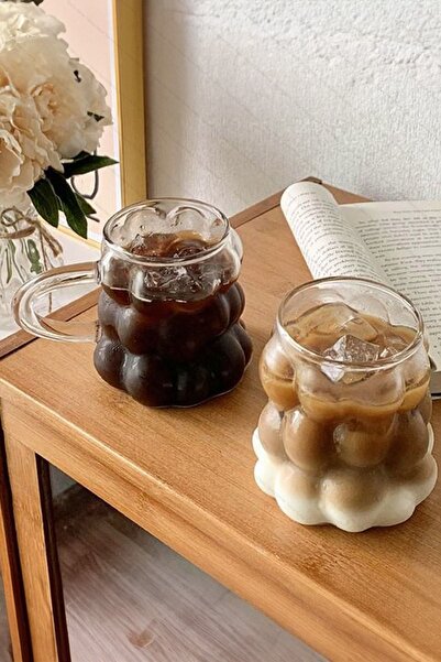 Tawny Coffee Origami Stil Boncuk Şekilli Kulplu Bardak Kupa Isıya Dayanıklı B...