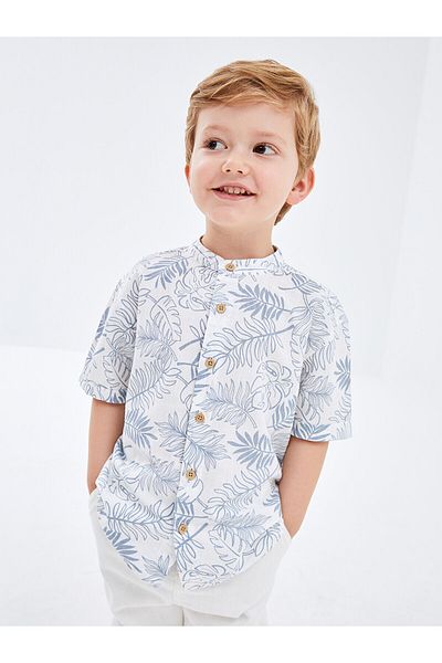 LC Waikiki Lcw Prevailing Collar Short Sleeve Printed Baby Boy Shirt
