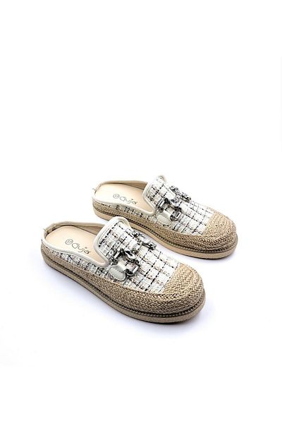 Guja Jute Espadrille Closed Toe Sabo Beige Women's Slippers