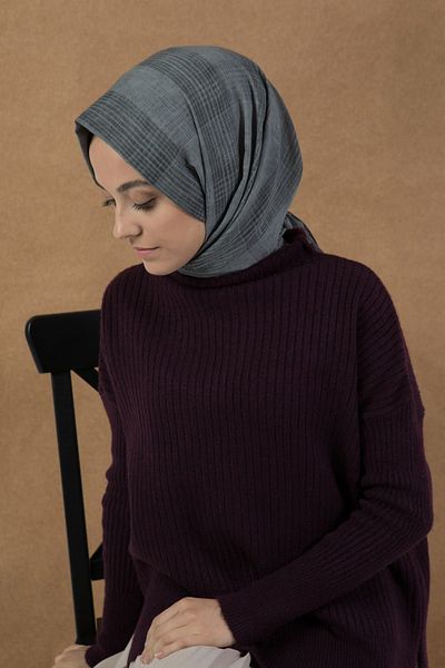 LYRA Σκούρο Γκρι Tetra Texture Shawl 10104