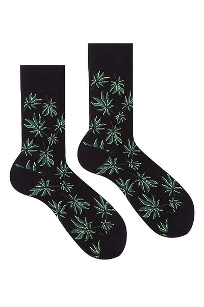 Ozzy Socks Зелени чорапи с флорален мотив