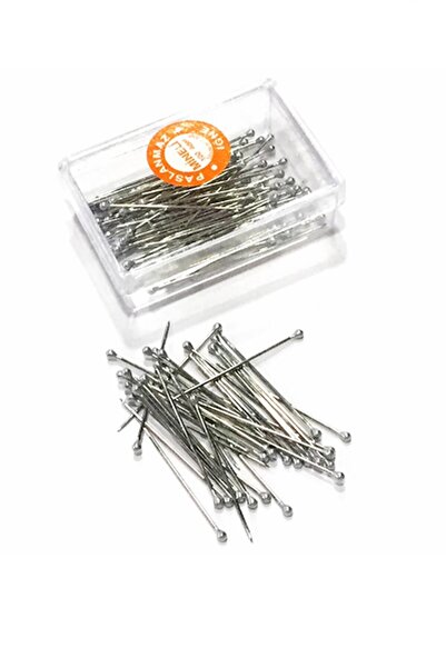 DikkatKesil Gümüş Gri Mineli Başlı Toplu Iğne 30 Mm 100'lü