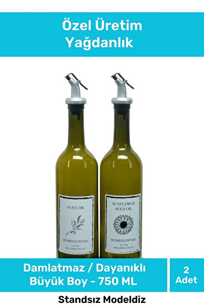 Pastimore Özel Seri Büyük Boy Damlatmaz Zeytinyağı Sıvıyağ Şişesi Yağdanlık C...