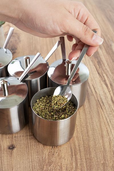 Porsima Elite 12 Piece Stainless Steel Metal Sugar Bowl with Tea Spoon and Lid Desktop Spice Bowl Set