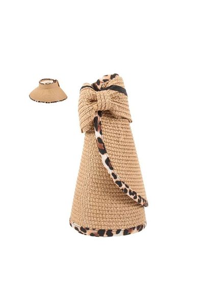 FRESCO SCARFS Сгъваема сламена шапка с козирка - с отворена панделка