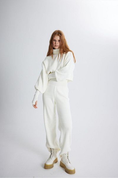 HOLLY LOLLY Bottom Top Knitwear Thinky Suit White