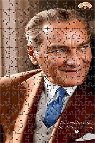 Teona Ahşap Atatürk Beyefendi Gülümsemesi Dekoratif Çift Katlı Çerçeveli Asıl...