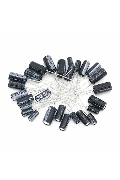 ROBİZ 120 Adet Dip Elektrolitik Kapasitör Seti 12 Tip x10  1uF 2.2uF 3.3uF 4.7uF 10uF 22uF 33uF 47uF