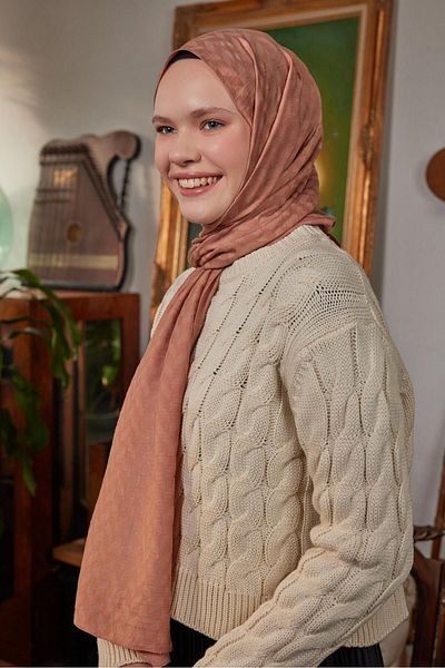 Şalland Freya Shawl Series Coffee with Milk