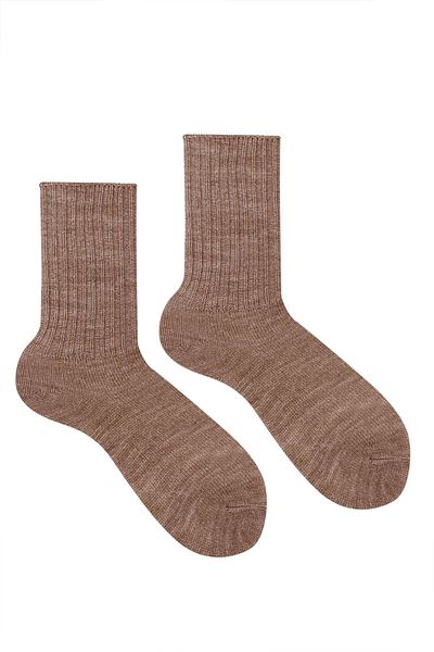 Ozzy Socks Χειμερινές γυναικείες μάλλινες κάλτσες ύπνου σε καφέ χρώμα Soft Touch