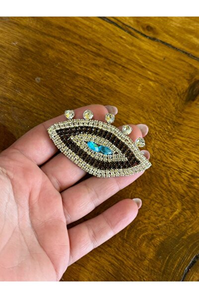 Gönülden Tasarım 7X4 cm Iron-On Zircon Stone Blue Color Eyelet Sewing Apparel...