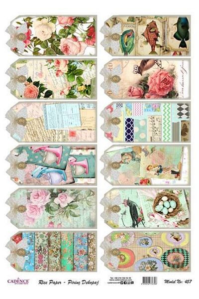 Cadence 2 Pieces Model 457- Rice Paper Decoupage