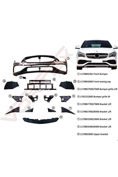 OEM MERCEDES - ÖN TAMPON SET AMG (BRAKET-IZGARA) CLA W117 2016- - 1178802301