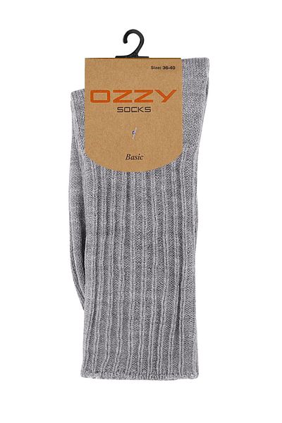 Ozzy Socks Зимни дамски вълнени сиви чорапи за спане Soft Touch