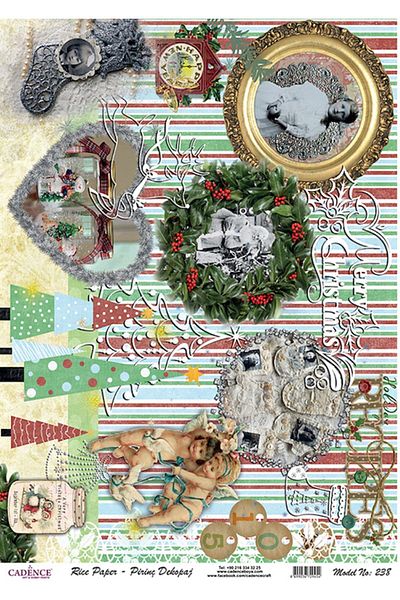 Cadence 29x42cm Brass Decopage Paper - No:238