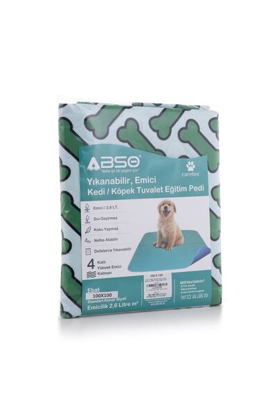 Careshop Abso 4 Katlı Yıkanabilir Emici Köpek Pedi Kemik Baskılı 100 X 100 cm