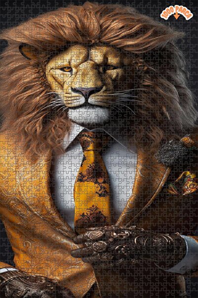 Teona Ahşap Aslanın Krallık Tarzı Dekoratif Çift Katlı Çerçeveli Asılabilir A...