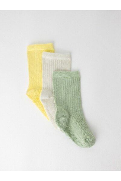 KARAMİLA 3 Çift Bebek Çorap Dikişsiz - Bambu Çorap ( 6 Ay Sonrası Kaydırmaz T...