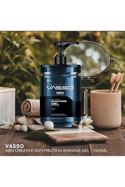 Vasso Men Tahrişi Önleyen Köpürmeyen Profesyonel Şeffaf Tıraş Jeli 1000 ml