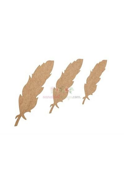 Cadence Decorative Bird Feather Set of 3 - (MDF Object)