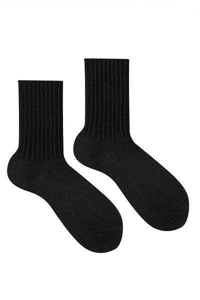 Ozzy Socks Зимни дамски вълнени черни чорапи за спане Soft Touch
