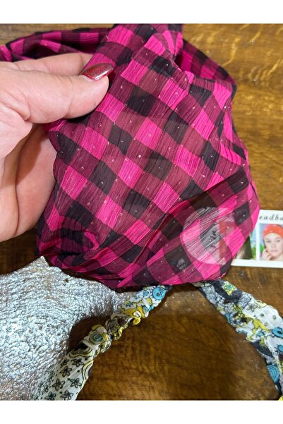 Gönülden Tasarım 2 Pieces Ethnic and Plaid Patterned Elastic Women's Hair Band