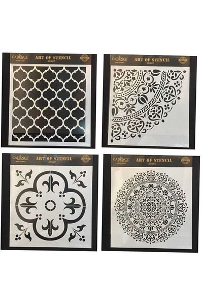 Cadence Paint Stencil (template) 25x25 Cm Set of 4 Hdm-110 / Hdm-180 / Hdm-109 / Hdm-96