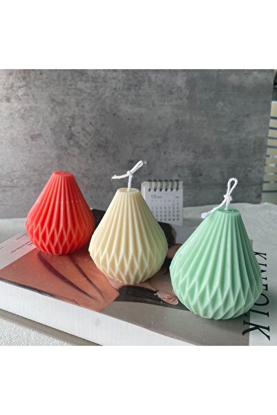 Decorative Patterned Pear Candle Silicone Mold