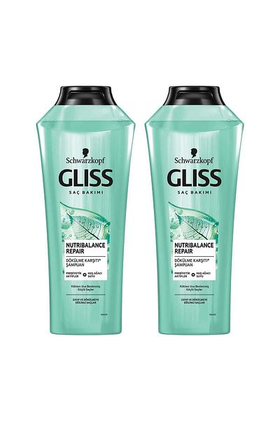 Gliss Nutribalance Repair - Shampoo 360 ml, Anti-Hair Loss, X 2 Pieces
