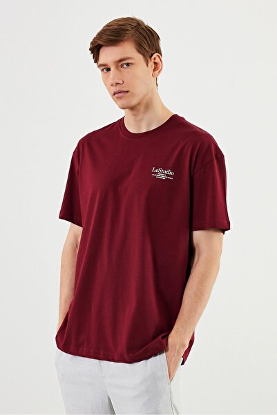 mmetalic Ανδρικό μπλουζάκι Leo Oversize 100% βαμβακερό λαιμόκοψη Λεπτομερές B...
