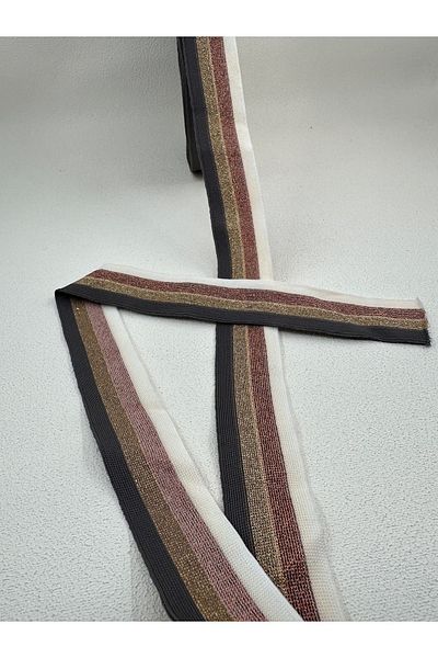 paşateks since 1995 şekil 3.5 cm striped glitter shawl ribbon-5 meters