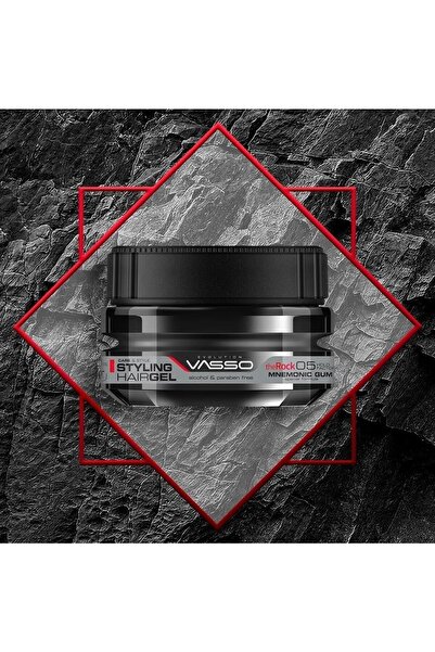 Vasso Men 24 Saat Ekstra Güçlü Tutuşlu Hafızalı Saç Jölesi The Rock Ultra Hold Şekillendirici Gum Jel 250 ml