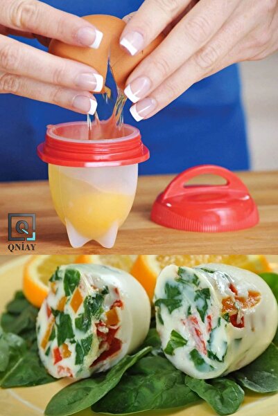 QNİAY Yumurta Haşlama Kalıbı Silikon 6'lı Yumurta Şekillendirme Pişirme Kalıb...