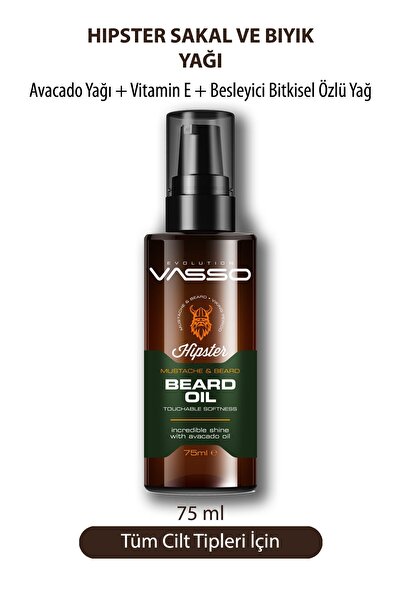 Vasso Men Hipster Sakal Ve Bıyık Besleyici Bakım Yağı 75 ml