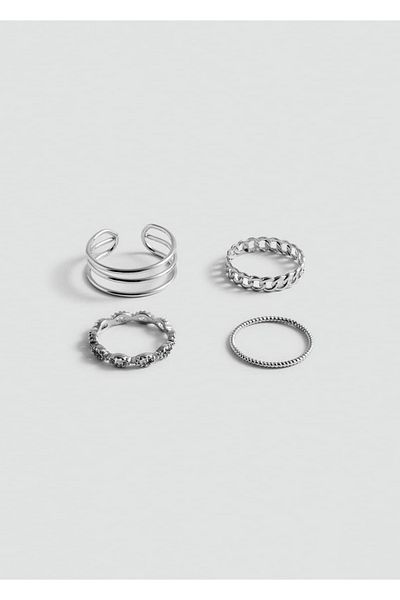 Mango Teen Set de 4 inele combinate