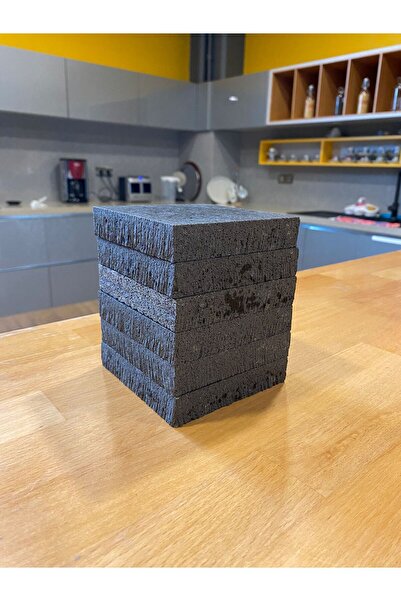 10 Adet Bardak Altlığı Doğal Bazalt Taşı 10cmx10cm