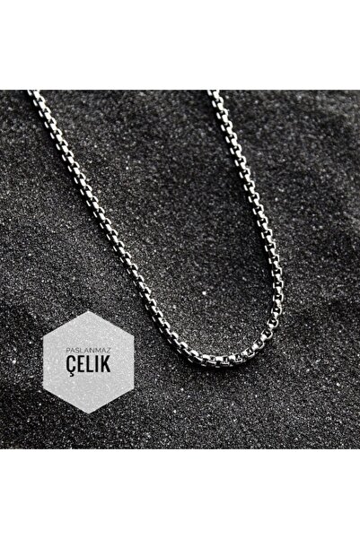 AyçaSilver Stainless steel men's chain necklace