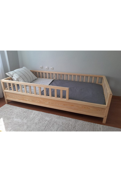 OPPİPO Montessori Çocuk Karyola - Montessori Yatak - Ahşap Karyola - 45 cm Korkuluklu - oppipo56