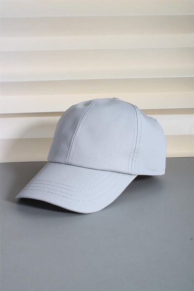 cappello Unisex Gray Sports Cap - Velcro Back, Adjustable 24 Without Hats