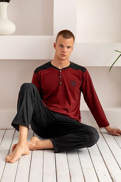 nisaNCa Men's Pajama Set - Cotton, Long Sleeve, Father's Day Gift