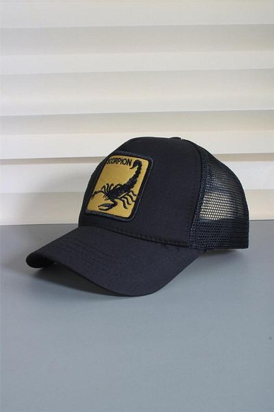 cappello Scorpion Hat with Black Sports Animal Figures Unisex Adjustable Back Cap 24S