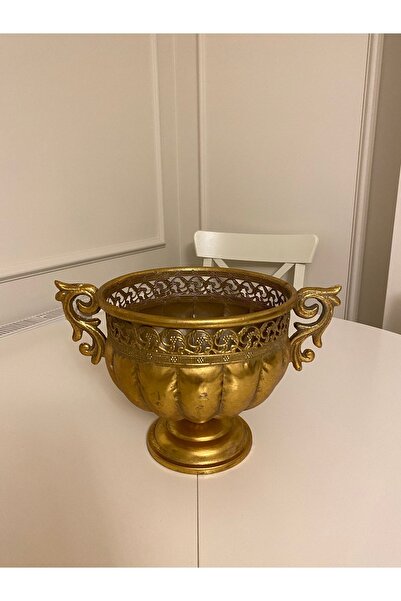 THE LİNSE Metal Dekoratif Eskitme Vazo