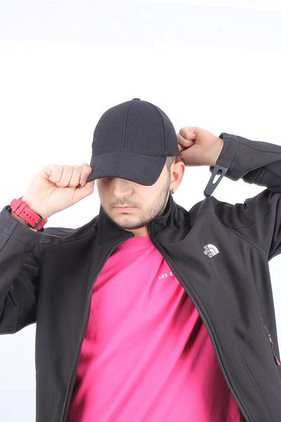 cappello Men's Black Stamped Flat Hat Cap Capsr001