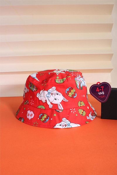 cappello 4-7 Years Old Red Safari Hat - 24Cck Model