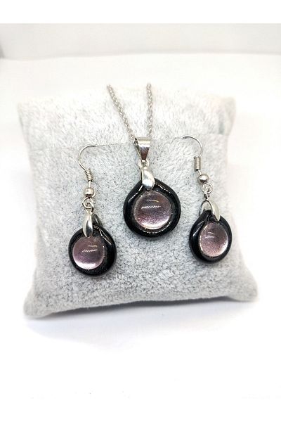Atölye Şems Murano Glass Modern Design Set Necklace and Earring Set