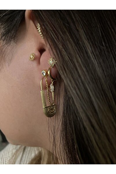 Sade Accessory Göz Detaylı Çengel Küpe Tekli