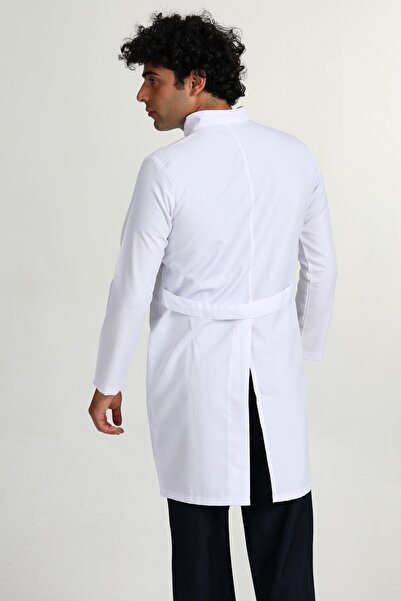BAŞAK Men's Apron Doctor Nurse Teacher Apron Judge Collar Long Apron