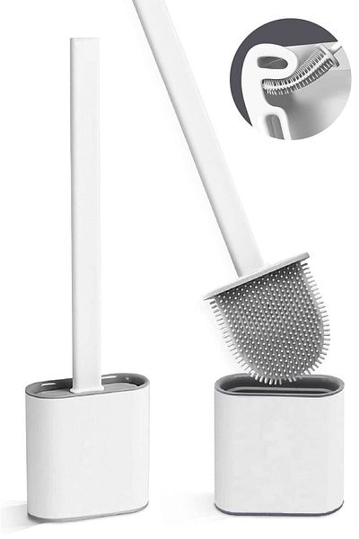 faseb White Color Silicone Bathroom Toilet Bowl Cleaning Brush And Holder Wc Toilet Bowl Brush